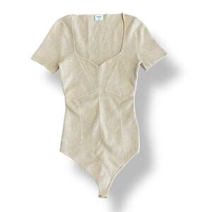 Abercrombie & Fitch‎ Sweetheart Corset Knit Bodysuit Women’s Size M Tan